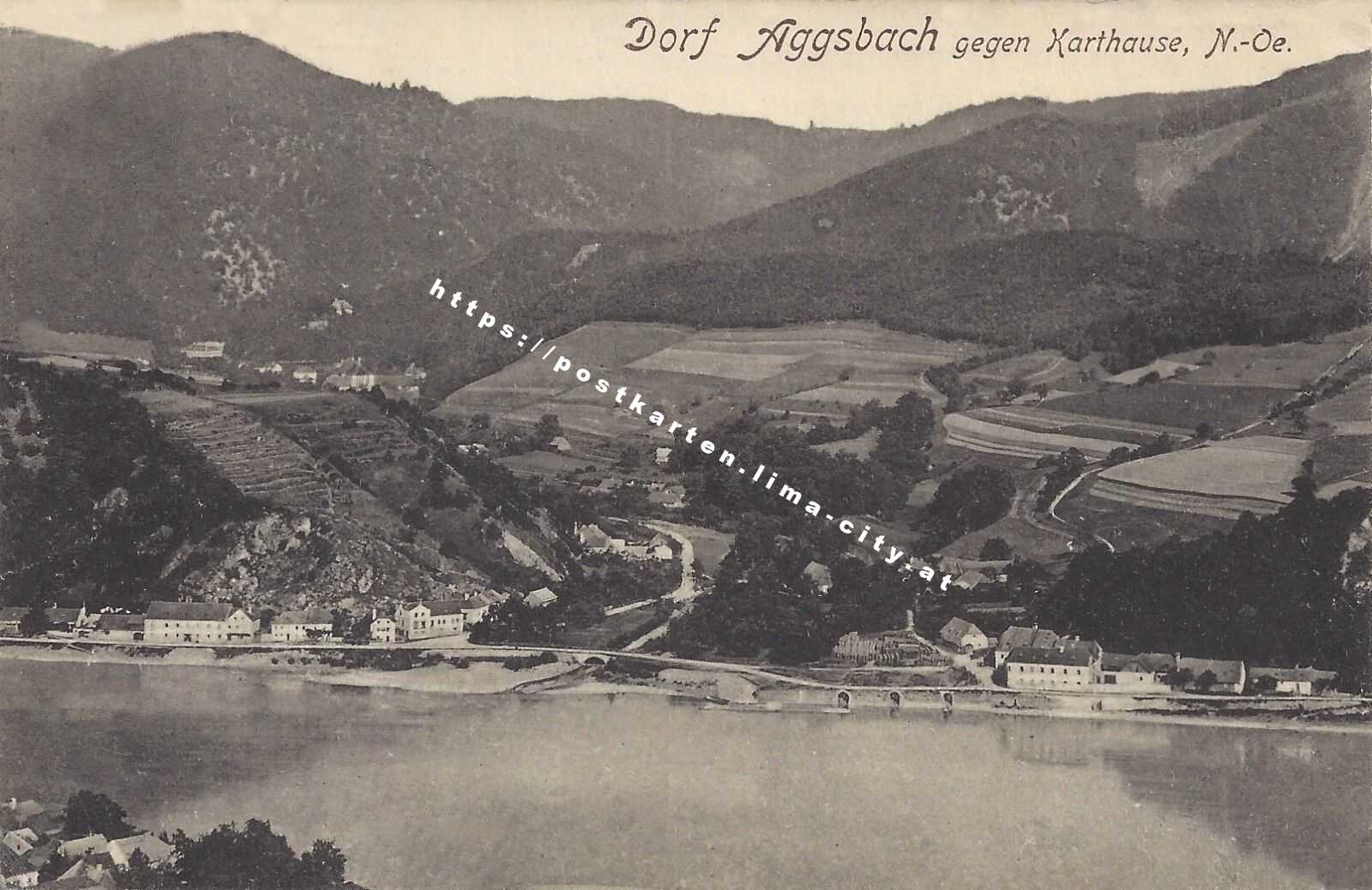 Aggsbach Dorf gegen Kartause 1918